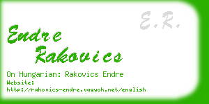endre rakovics business card